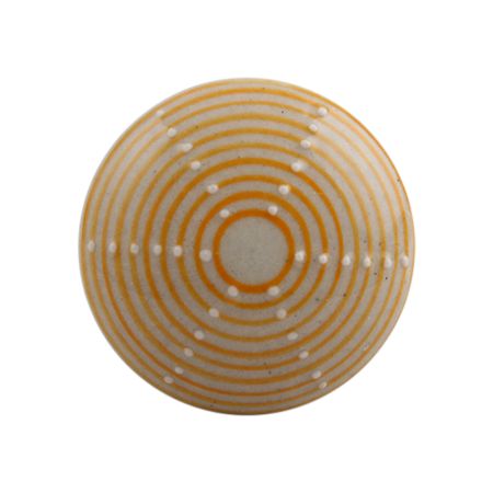 Mustard Stripe Flat Ceramic Drawer Knob Online